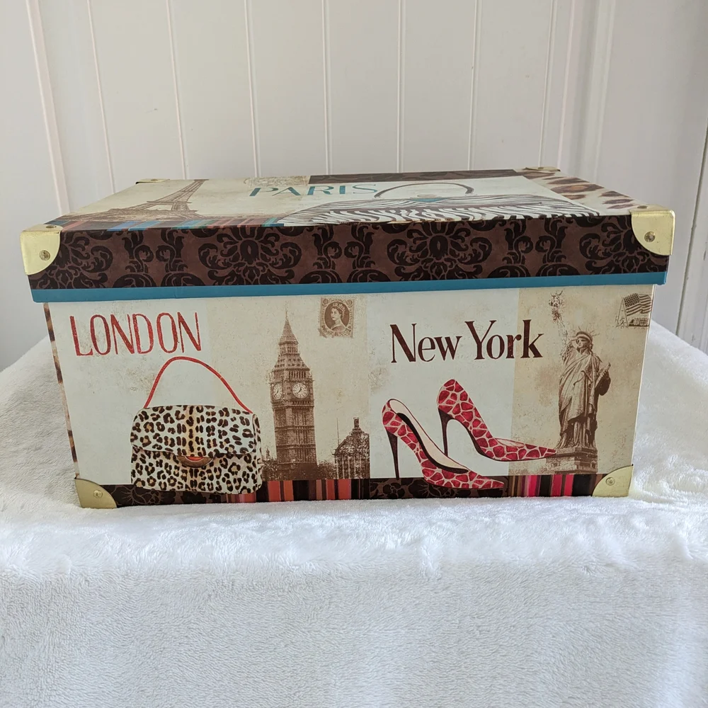Paris London New York Decorative Storage Box - Picture 3 of 6